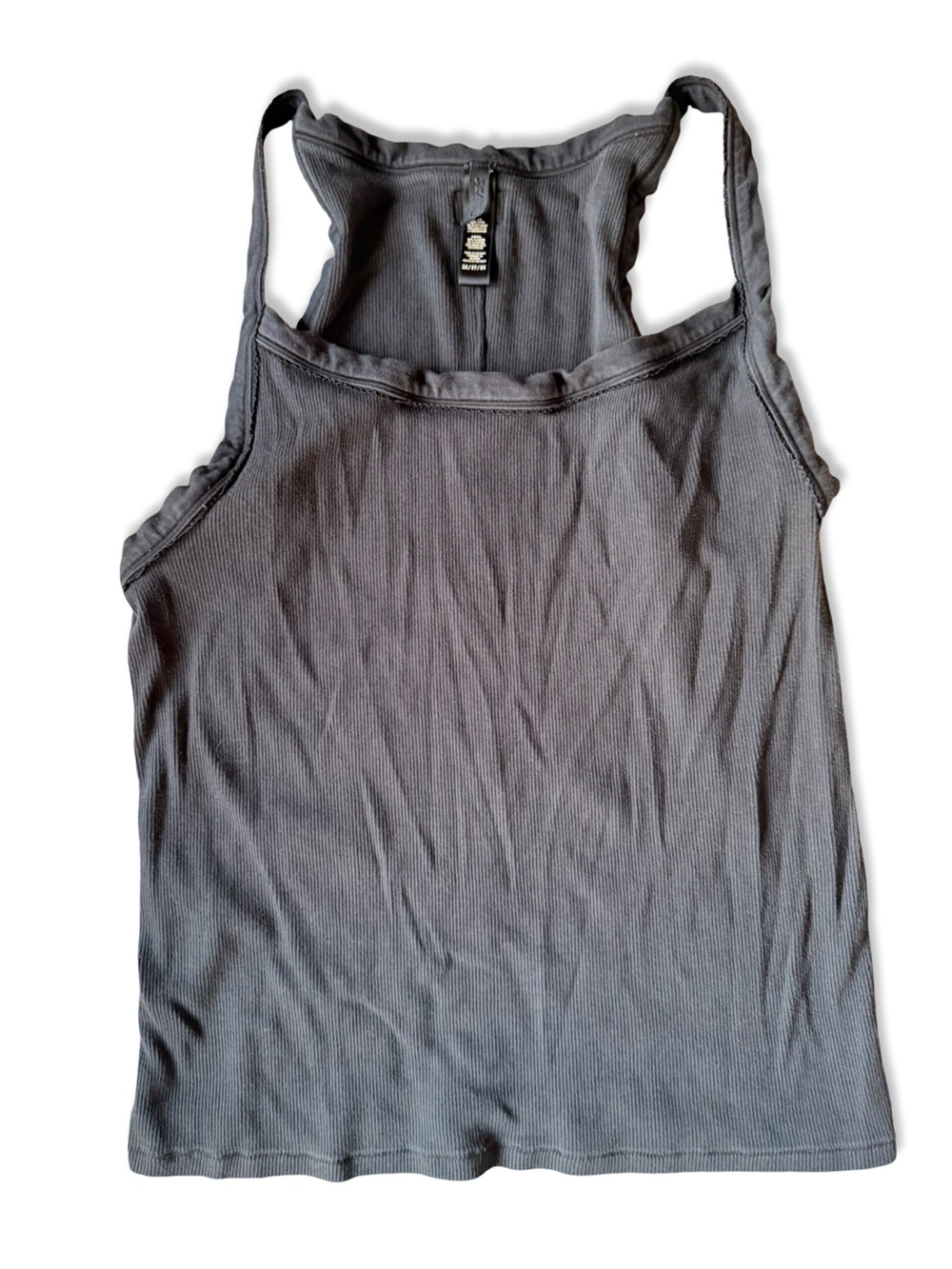 SKIMS Ribbed Tank Top in Charcoal Gray